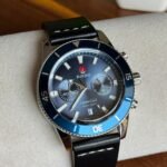 RD C@ptain C00k Leather Belt Watch - Blue Dial Black Belt