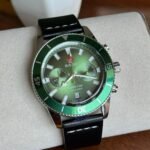 RD C@ptain C00k Leather Belt Watch - Green Dial Black Belt