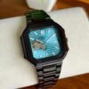 PP Nautilus Open-Heart Automatic Watch for Men - Tiffany Blue Black Strap