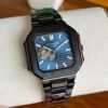PP Nautilus Open-Heart Automatic Watch for Men - Blue Dial Black Belt
