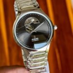 RD Centrix Automatic Open Heart Watch Men’s - Silver Black Dial