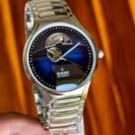RD Centrix Automatic Open Heart Watch Men’s - Silver Blue Dial